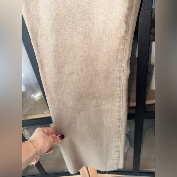 L’AGENCE kendra high rise cropped flare rye coated jeans pants khaki stretchy - Picture 6 of 16